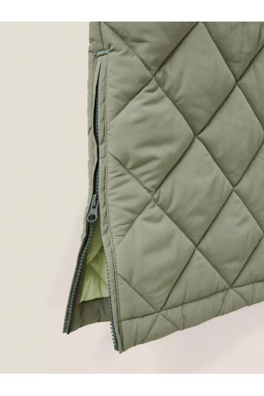 White Stuff Lorena Quilted Coat in MID GREEN