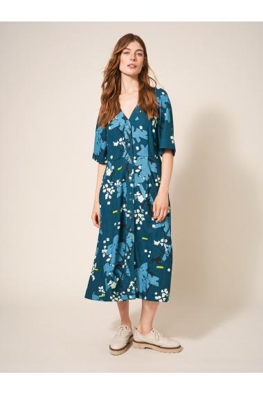 White Stuff Izzie Dress in TEAL MLT