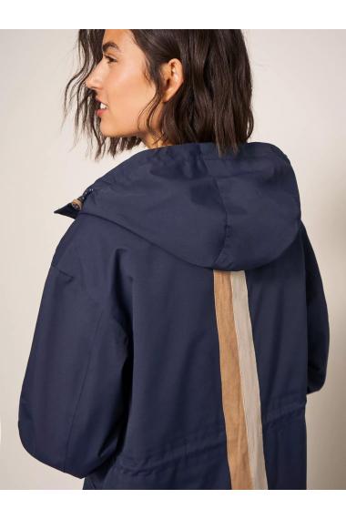 White Stuff Millie Waterproof Coat in NAVY MULTI