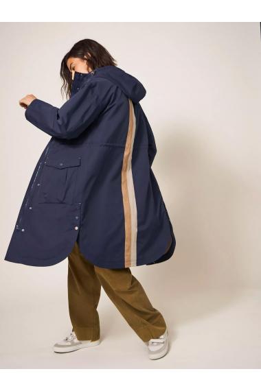 White Stuff Millie Waterproof Coat in NAVY MULTI