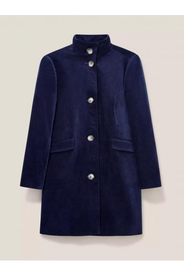 White Stuff Karla Velvet Coat in DARK NAVY