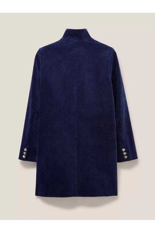 White Stuff Karla Velvet Coat in DARK NAVY