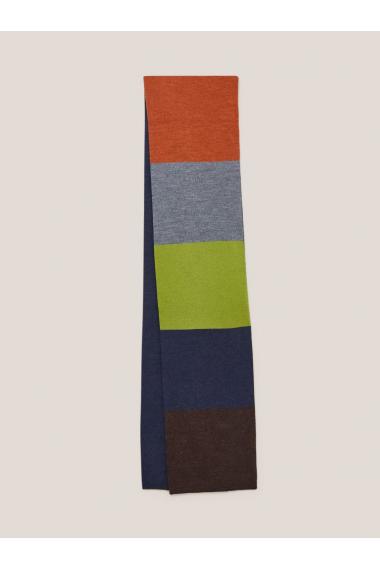 White Stuff Raphael Stripe Merino Scarf in NAVY MULTI