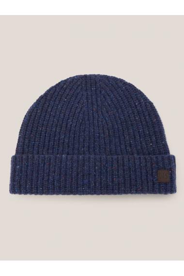 White Stuff Wool Ribbed Beanie in DARK NAVY