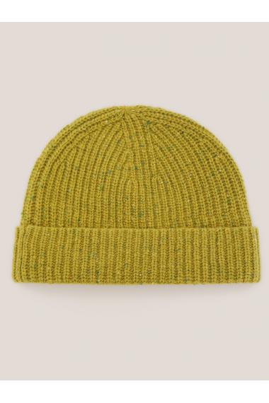 White Stuff Wool Ribbed Beanie in MID CHART