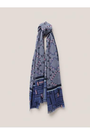 White Stuff Hare Print Scarf in NAVY MULTI