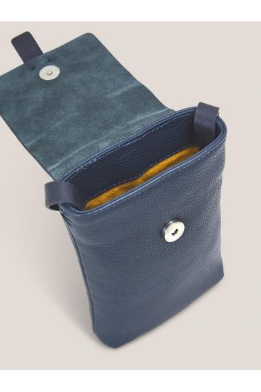 White Stuff Clara Buckle Leather Phone Bag in DARK NAVY