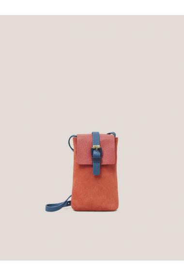 White Stuff Clara Buckle Suede Phone Bag in BRT ORANGE