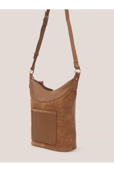 White Stuff Fleur Suede Crossbody in MID TAN