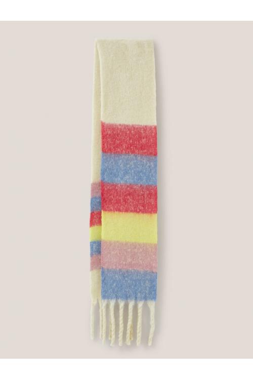 White Stuff Shelly Skinny Brushed Scarf in NAT MLT