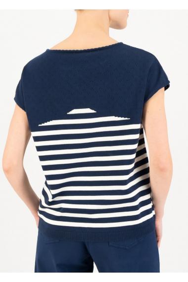 Blutsgeschwister KurzarmShirt New Wave Pinup in inky blue stripe