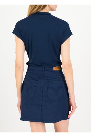 Blutsgeschwister Midi-Rock High Waist Yoke in baby blue steps