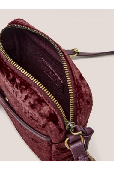 White Stuff Lexi Velvet Mini Camera bag 439919 in DARK PLUM