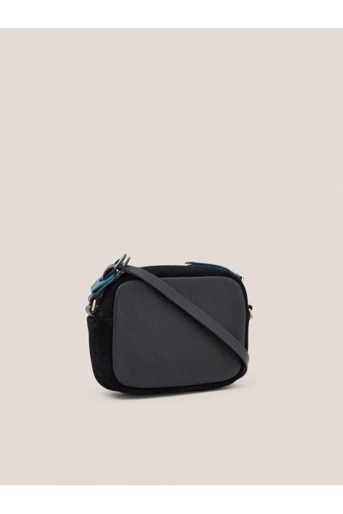 White Stuff Lexi Patent Mini Camera bag 439918 in PURE BLACK