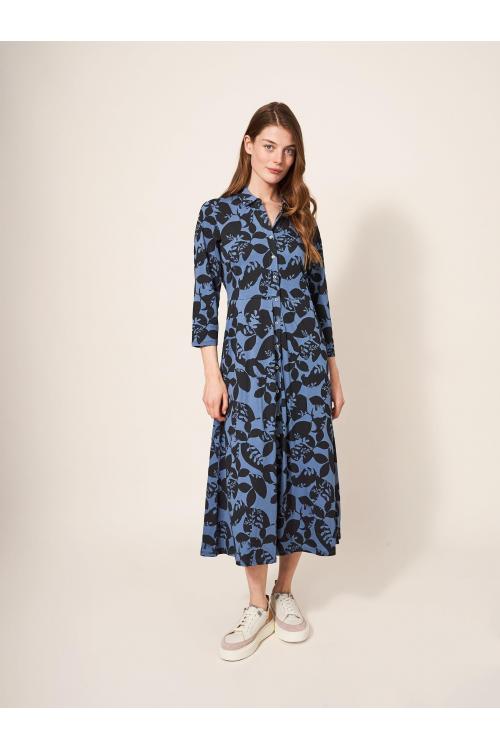 White Stuff Rua Jersey Shirt Dress 439508 in Blue