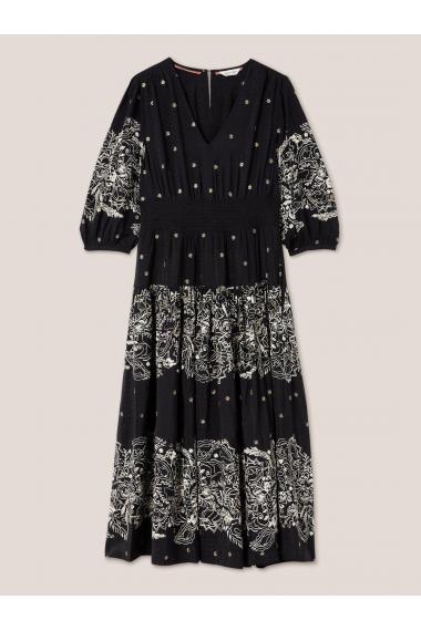 White Stuff Maude Embroidered Dress 439818 in Black