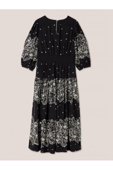 White Stuff Maude Embroidered Dress 439818 in Black