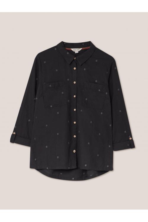 White Stuff Sophie Organic Cotton Shirt 439531 in Black