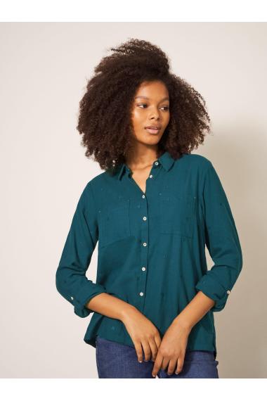 White Stuff Sophie Organic Cotton Shirt 439531 in Teal