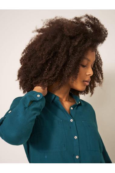 White Stuff Sophie Organic Cotton Shirt 439531 in Teal