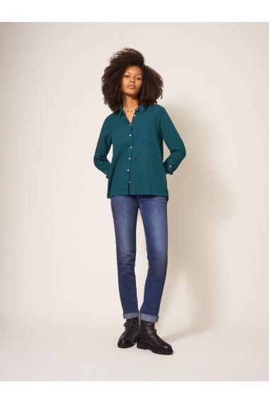 White Stuff Sophie Organic Cotton Shirt 439531 in Teal