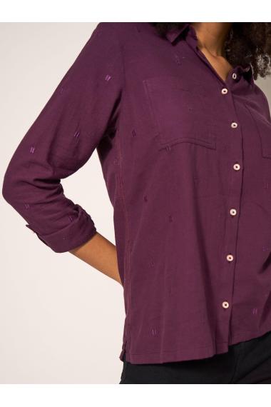 White Stuff Sophie Organic Cotton Shirt 439531 in Plum