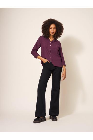 White Stuff Sophie Organic Cotton Shirt 439531 in Plum