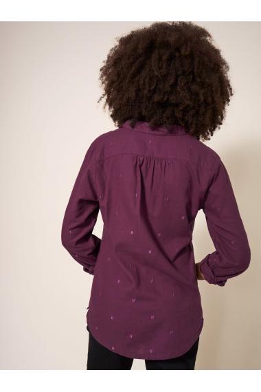 White Stuff Sophie Organic Cotton Shirt 439531 in Plum