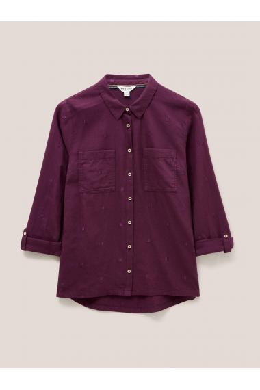 White Stuff Sophie Organic Cotton Shirt 439531 in Plum