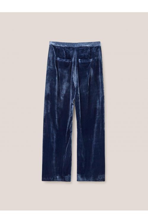 White Stuff Jenny Velvet Wide Leg Trouser 439825 in Blue