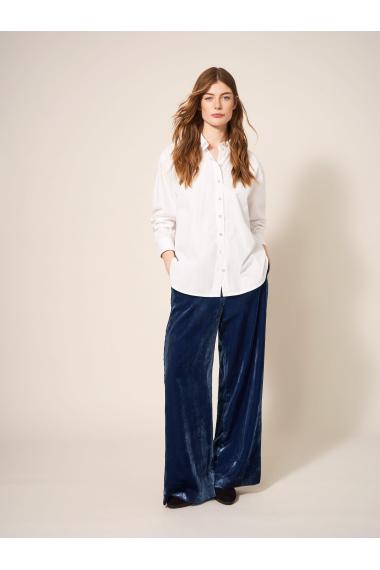 White Stuff Jenny Velvet Wide Leg Trouser 439825 in Blue