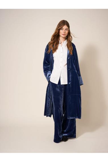 White Stuff Velvet Duster Coat 439801 in Blue