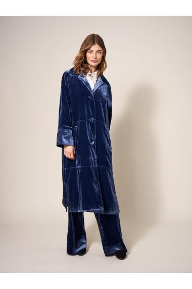 White Stuff Velvet Duster Coat 439801 in Blue