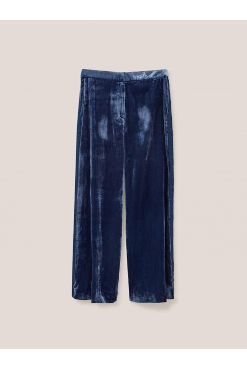 White Stuff Jenny Velvet Wide Leg Trouser 439825 in Blue