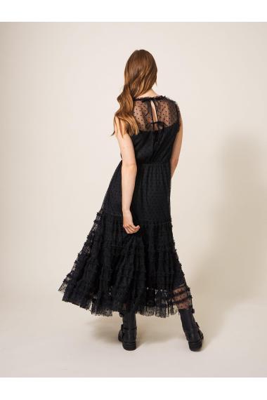 White Stuff Hiral Flock Spot Tulle Dress 439826 in Black