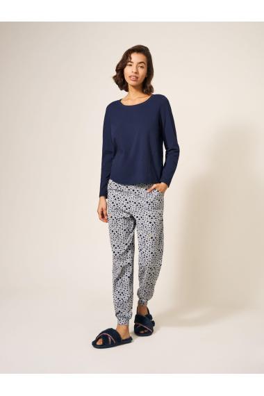 White Stuff Eva Jersey PJ Top 439716 in DARK NAVY