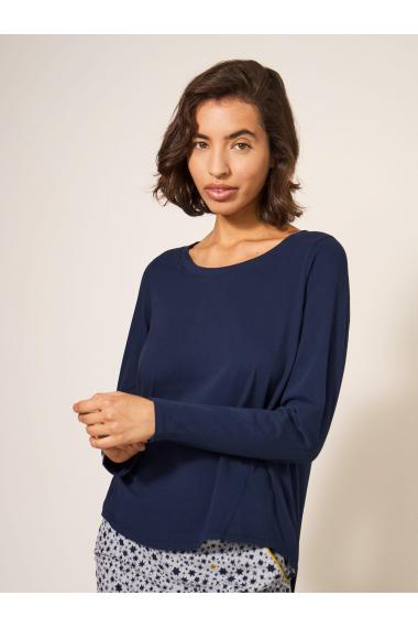 White Stuff Eva Jersey PJ Top 439716 in DARK NAVY