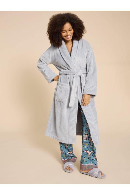 White Stuff Clover Cosy Dressing Gown 439715 in LIGHT GREY