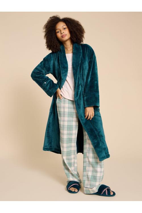 White Stuff Clover Cosy Dressing Gown 439715 in DARK TEAL