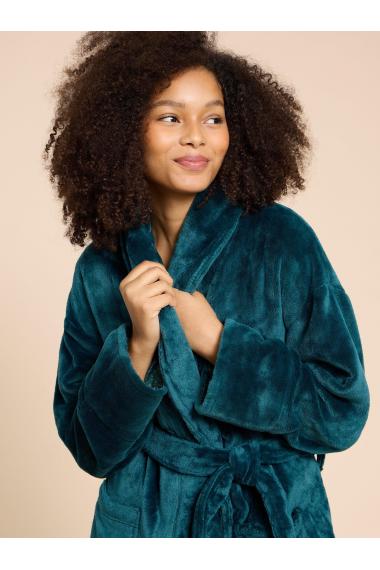 White Stuff Clover Cosy Dressing Gown 439715 in DARK TEAL