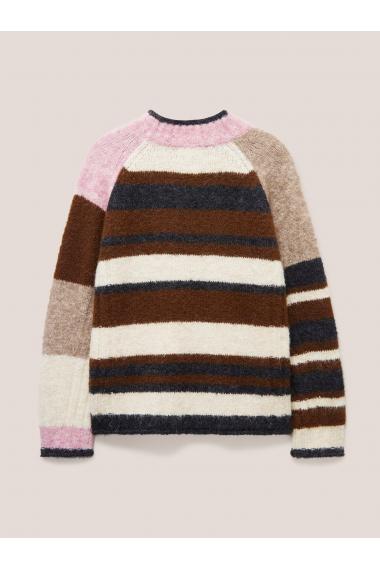 White Stuff MEDWAY COLOURBLOCK JUMPER 439872 in NATURAL MULTI