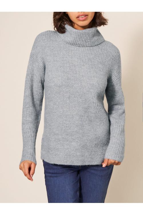 White Stuff LOVELY RIB JUMPER 439874 in LIGHT GREY