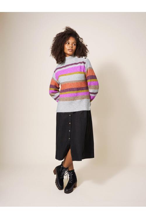 White Stuff RAINBOW STRIPE JUMPER 439876 in NATURAL MULTI