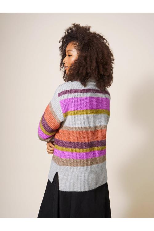 White Stuff RAINBOW STRIPE JUMPER 439876 in NATURAL MULTI