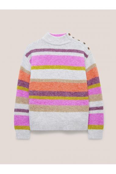 White Stuff RAINBOW STRIPE JUMPER 439876 in NATURAL MULTI