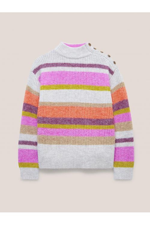 White Stuff RAINBOW STRIPE JUMPER 439876 in NATURAL MULTI