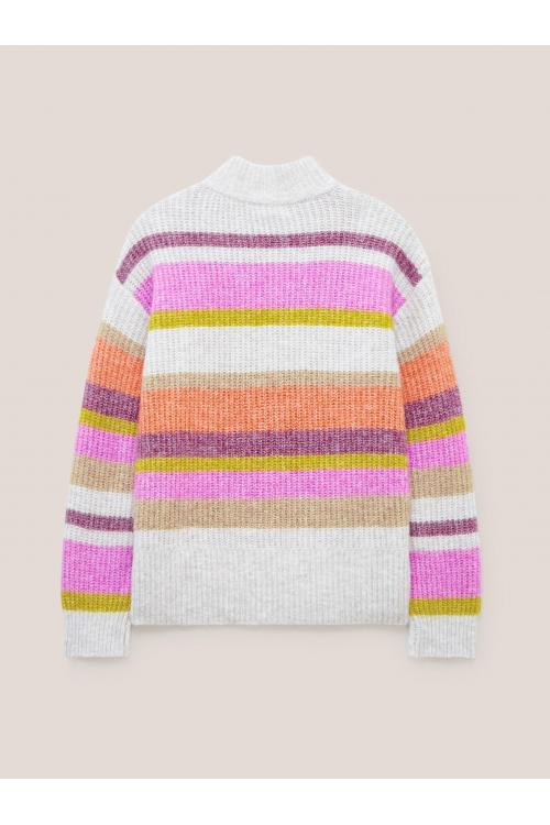 White Stuff RAINBOW STRIPE JUMPER 439876 in NATURAL MULTI