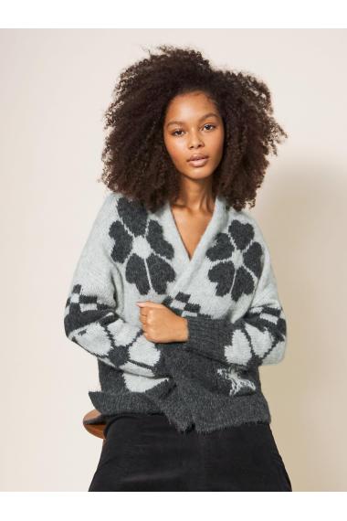 White Stuff NORDIC FOREST CARDI 439885 in GREY MULTI