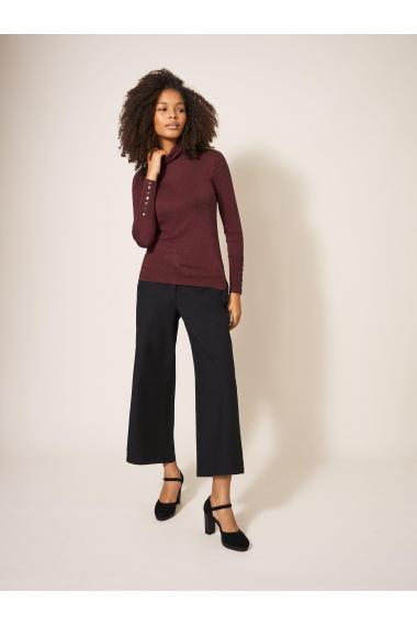 White Stuff SPARKLE ROLL NECK JUMPER 439893 in DARK PLUM