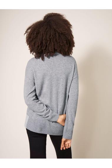 White Stuff CALLIE HIGH NECK CASHMERE JUMPER 439900 in MID GREY